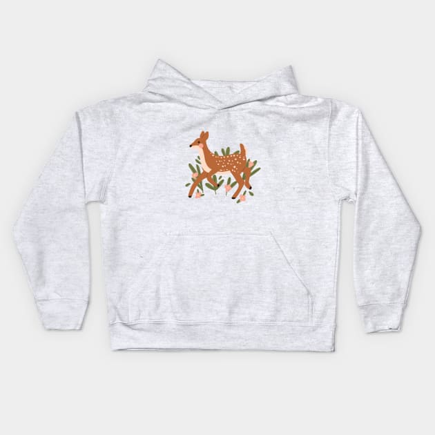 Cute Deer Kids Hoodie by rafaelaper